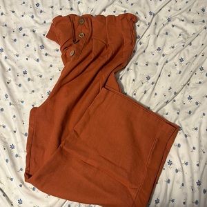Iris size small orange/rust stretchy wide leg pants